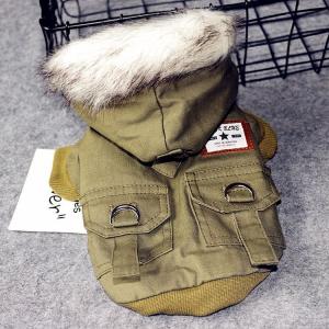 送料無料  犬の服 ダウンジャケット 前開き 両足 パーカー コート 暖かい 裏起毛 ペット用品 洋服　DOG服 犬服 犬用防寒着 ペット服 おしゃれ