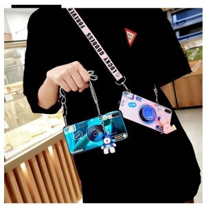 HUAWEI P30 lite ケース MAR-LX2J ファーウェイ スマホケース 背面カバー　カメラ風 個性 ストラップ チェーン付き