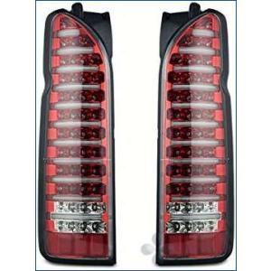 ハイエース レジアスエース 200系 ファイバールック LED テールランプ H16〜 (インナーレッド クリアレンズ)｜yuyustore000