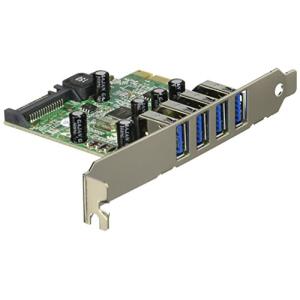 StarTech.com USB 3.0 4ポート増設PCIeカード 4x USB 3.0 拡張用PCIe x1 接続ボード SATA(15ピン)電源｜yuyuyu