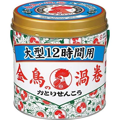 金鳥の渦巻 蚊取り 線香 大型 12時間用 40巻 缶 蚊よけ 虫除け 屋外 キャンプ アウトドア