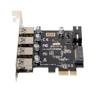 cablecc 4ポート PCI-E - USB 3.0 HUB PCI Express 拡張カードアダプター 5Gbps マザーボード用｜yuyuyu