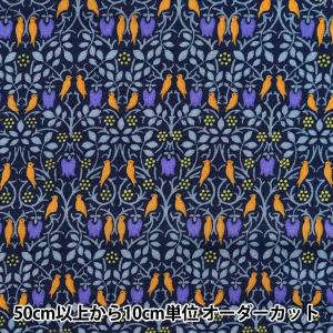 【数量5から】 生地 『ローン V&A ラブバーズ ネイビー VA10008-C』