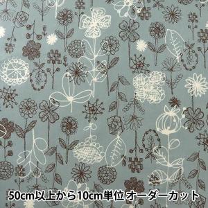 【数量5から】 生地 『綿麻キャンバス 線描き花...の商品画像