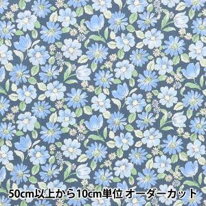 【数量5から】 生地 『シャーティング 小花柄 ネイビー CC823165-3』 YUWA 有輪商店 シャルマンコレクション｜yuzawaya