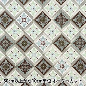 【数量5から】 生地 『シャーティング タイル柄 グリーン CC823189-2』 YUWA 有輪商店 シャルマンコレクション｜yuzawaya