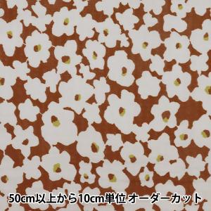 【数量5から】 生地 『Wガーゼ エコベロオーガニック In nature flower 赤 YKA-81070-1C』 KOKKA コッカ