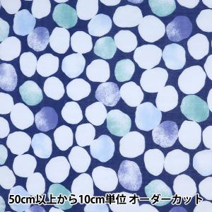 【数量5から】 生地 『Wガーゼ エコベロオーガニック In nature dot ブルー YKA-81070-2C』 KOKKA コッカ