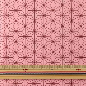 【数量5から】 生地 『ブロード 麻の葉 ピン...の詳細画像1