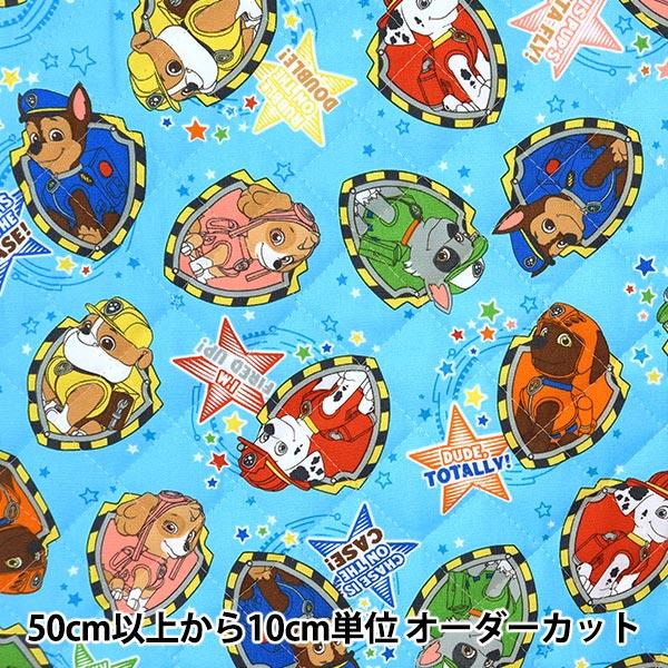 【数量5から】 生地 『オックスキルト パウ・パトロール 星柄 サックス GQ-4621-1A』 K...