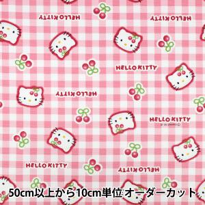【数量5から】 生地 『オックス ハローキティ さくらんぼ ピンク 832032』