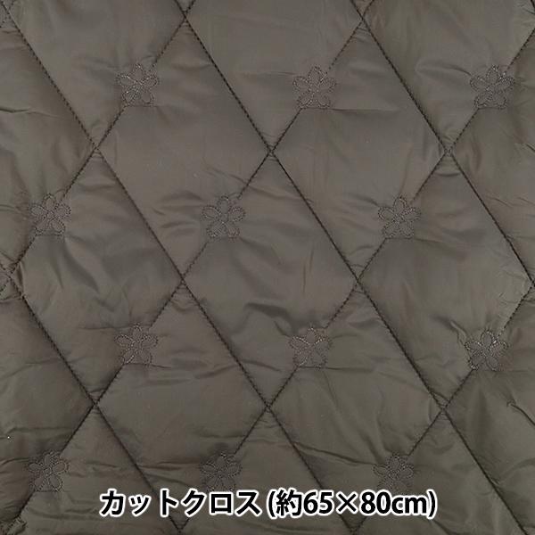 生地 『カジュアルキルト フラワー 小 カットクロス 約65×80cm チャコール CQ-CA2-3...