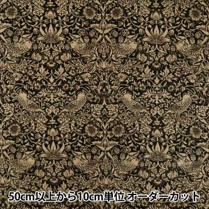 【数量5から】 生地 『V&A 10番オックス ストロベリーシーフ ブラック×ナッツ VA10034-F』