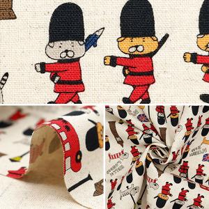 【数量5から】 生地 『綿麻キャンバス ネコi...の詳細画像2