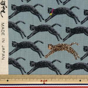 【数量5から】 生地 『綿麻シーチング 飛び猫...の詳細画像1
