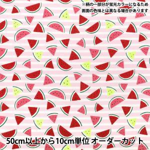【数量5から】 生地 『シーチング スイカ ピンク SSUI-PI』