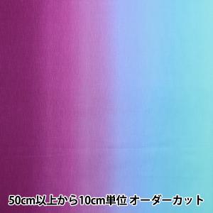 【数量5から】 生地 『グラデーションプリント パープル×ミズイロ DD11216S-203』