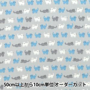 【数量5から】 生地 『シャーティング ホーミーコレクション まるいねこ グレー HC10733S-E』