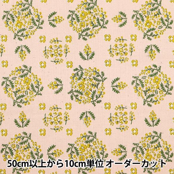 【数量5から】 生地 『シーチング mimoza サークル柄 ピンク YKA-19030-1B』 K...