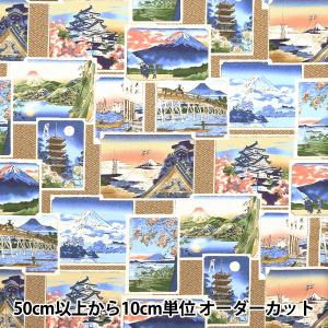 【数量5から】 生地 『シーチング 浮世絵 A YPA-59050-1A』 KOKKA コッカ