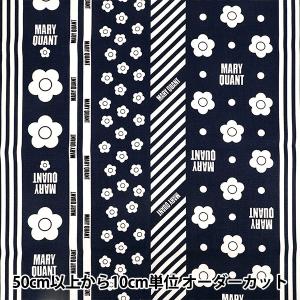 【数量5から】 生地 『MARY QUANT オックス ストライプ ネイビー AP1050S-2D』
