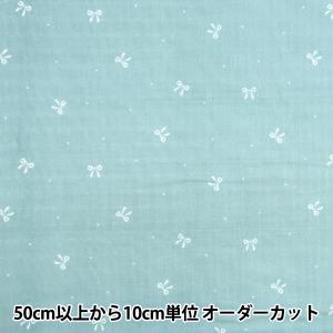 【数量5から】 生地 『Wガーゼ リボン柄 ミン...の商品画像