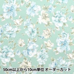 【数量5から】 生地 『オックス 水彩風 ライトミント YUZ-918-2』 mansell マンセルコレクション 【ユザワヤ限定商品】