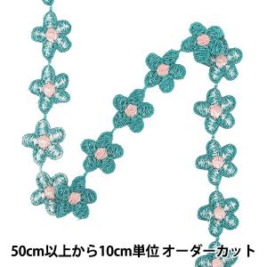 【数量5から】 手芸ブレード 『フローラルリボン5 2026 約22mm幅 グリーン K253T-LACEP8』