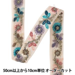 【数量5から】 手芸ブレード 『2026インド刺繍ブレード 約2.5cm幅 ピンク M-5075J』