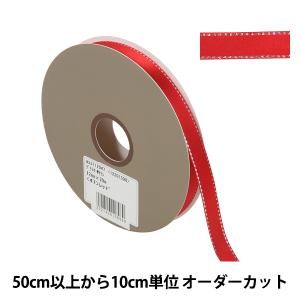 【数量5から】 リボン 『グリッターWサテン 幅約1.2cm 47番色 レッド 33112』 TOKYO RIBBON 東京リボン