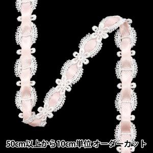 【数量5から】 ケミカルレース 『ケミカルリボンレース 約1.5cm幅 スモークピンク FR2405』