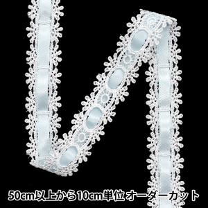 【数量5から】 ケミカルレース 『ケミカルリボンレース 約2cm幅 ライトブルー FR2407』