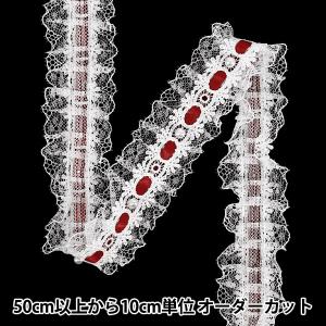 【数量5から】 フリルリボン 『装飾フリルレース 幅約40mm ワイン FR2508』