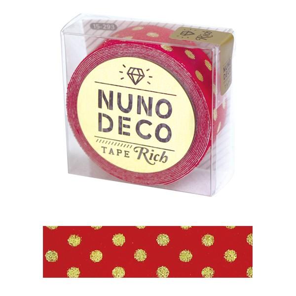 お名前ラベルシール 『NUNO DECO TAPE (ヌノデコテープ) リッチドット レッド 15-...