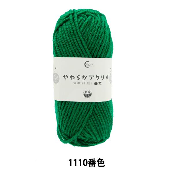 毛糸 『抗菌やわらかアクリル 並太 1110番色 緑』 【ユザワヤ限定商品】