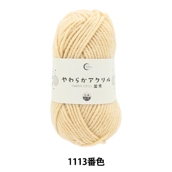 毛糸 『抗菌やわらかアクリル 並太 1113番色 ベージュ』 【ユザワヤ限定商品】