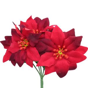 造花 シルクフラワー 『ミニポインセチアブッシ...の詳細画像1