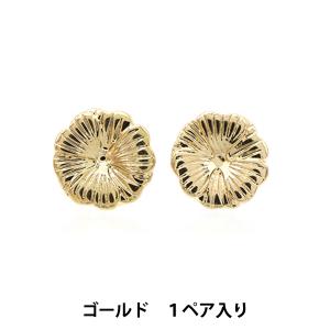 ピアス金具 『チタンピアス フラワーD 裏カン付き シリコンキャッチ付き ゴールド 1ペア』｜yuzawaya