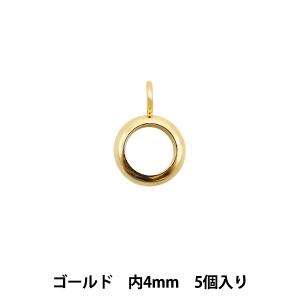 手芸金具 『甲丸リング カン付 内4mm ゴールド 5個入り』｜yuzawaya