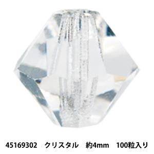 アクセサリー素材 『プレシオサ ロンデルビーズ 45169302 クリスタル 4mm 100粒入り』｜yuzawaya