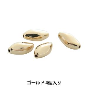 ビーズ 『CCBメタルビーズ 7×15mm ゴールド 4個入り BE1534-201』｜yuzawaya