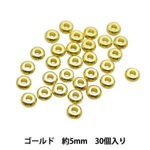 ビーズ 『ディスクビーズ 丸 5mm No.27 ゴールド 30個入り BE1570-201』｜yuzawaya