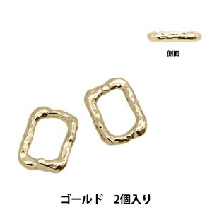 アクセサリー素材 『メタルパーツ メルティーレクタングル 2個入り ゴールド CM5445-201』｜yuzawaya