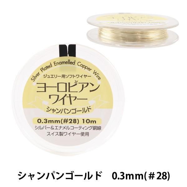 手芸ワイヤー 『ヨーロピアンワイヤー シャンパンゴールド 0.3mm #28 10m』