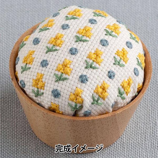 刺しゅうキット 『地刺し&amp;reg; ウッドボウルのピンクッション 黄色い花 No.2316』 LEC...
