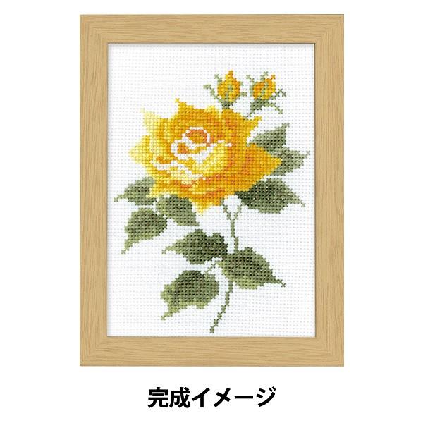刺しゅうキット 『12ヶ月の花フレーム刺しゅうキット 10月イエローローズ マリー・カトリーヌ コレ...
