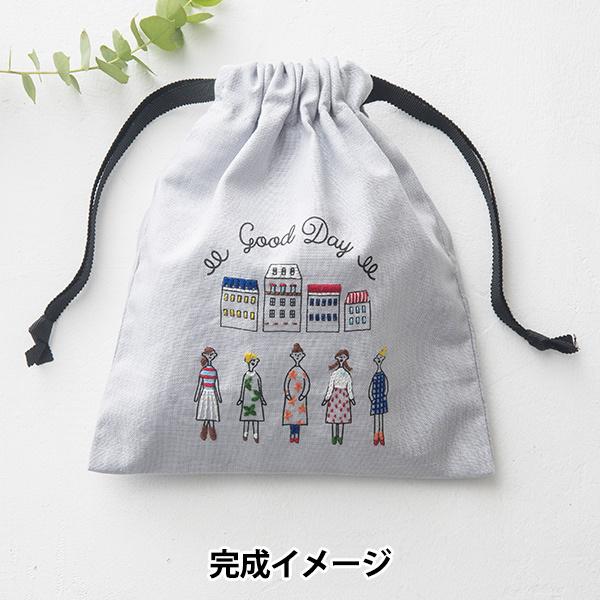 刺しゅうキット 『100ネエサン ミニ巾着キット 街並み 中島一恵 542110』 LECIEN ル...