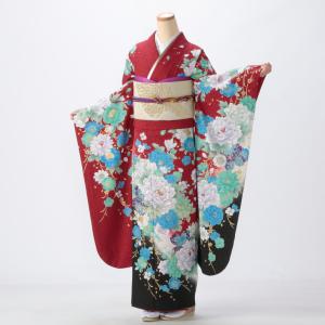 振袖 成人式 フルセット LLサイズ 花柄 赤・...の商品画像