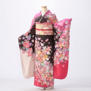 振袖 成人式 フルセット Mサイズ 花柄 茶系 ...の商品画像