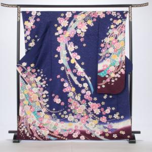 振袖 成人式 フルセット Mサイズ 花柄 青・...の詳細画像1